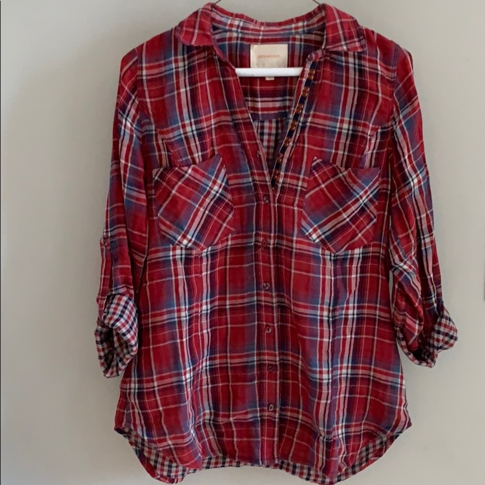 Skies are Blue Sisou Button Down Top